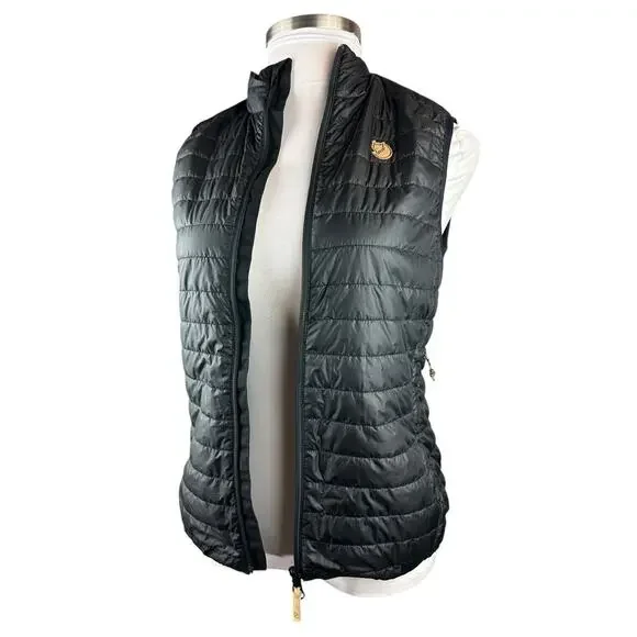 *Read* Fjallraven Abisko Padded Vest Lightweight Zip Puffer Black Women's Medium - Picture 9 of 14